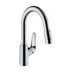 HansGrohe Focus M42 Tek Kollu Eviye Bataryası 180, Eco, Çekilebilir El Duşu, 2Jet - 71862000 - 1