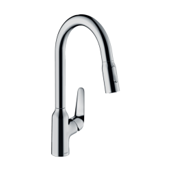 HansGrohe Focus M42 Tek Kollu Eviye Bataryası 220, Çekilebilir El Duşu, 2Jet - 71800000 - 1