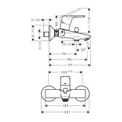 HansGrohe Focus Tek Kollu Banyo Bataryası Aplike - 31940000 - 2