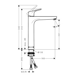 HansGrohe Focus Tek Kollu Lavabo Bataryası 230 Kumandasız - 31532000 - 2