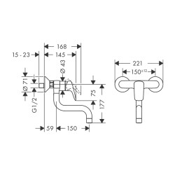 HansGrohe Logis M31 Tek Kollu Eviye Bataryası Duvardan Kısa Gaga, 1Jet - 71836000 - 2