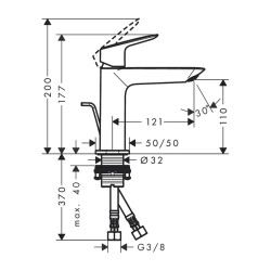 HansGrohe Logis Tek Kollu Lavabo Bataryası 110 Fine Coolstart Kumandalı - 71254000 - 2