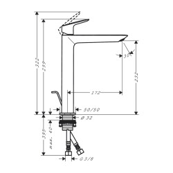 HansGrohe Logis Tek Kollu Lavabo Bataryası 240 Fine Kumandalı - 71257000 - 2