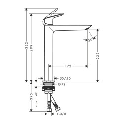 HansGrohe Logis Tek Kollu Lavabo Bataryası 240 Fine Kumandasız - 71258000 - 2