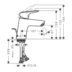 HansGrohe Logis Tek Kollu Lavabo Bataryası 70 Kumandalı - 71075000 - 2