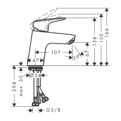 HansGrohe Logis Tek Kollu Lavabo Bataryası 70 Kumandasız - 71076000 - 2