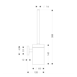 HansGrohe Logis Tuvalet Fırçası Duvara Monte - 40522820 - 2