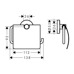 HansGrohe Logis Universal Tuvalet Kağıtlığı Kapak İle - 41723000 - 2