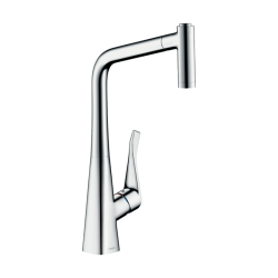 HansGrohe Metris M71 Tek Kollu Eviye Bataryası 320, Çekilebilir El Duşu, 2Jet - 14820000 - 1