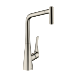 HansGrohe Metris M71 Tek Kollu Eviye Bataryası 320, Çekilebilir El Duşu, 2Jet - 14820800 - 1