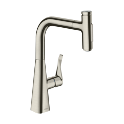 HansGrohe Metris Select M71 Tek Kollu Eviye Bataryası Çekilebilir El Duşu İle - 73822800 - 1