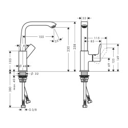 HansGrohe Metris Tek Kollu Lavabo Bataryası 230 Kumandasız - 31081000 - 2