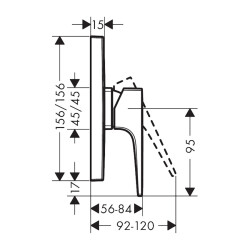 HansGrohe Metropol Tek Kollu Duş Bataryası Ankastre Montaj, Çubuk Volan İle - 32565340 - 2