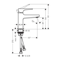 HansGrohe Metropol Tek Kollu Lavabo Bataryası 100 Çubuk Volan, Bas - Aç Gider Seti İle, Küçük Lavabolar İçin - 32500000 - 2