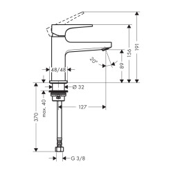 HansGrohe Metropol Tek Kollu Lavabo Bataryası 100 Çubuk Volan İle, Küçük Lavabolar İçin, Soğuk Su İçin - 32501000 - 2