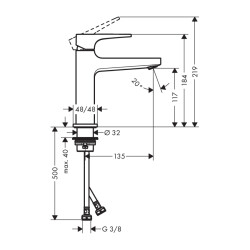 HansGrohe Metropol Tek Kollu Lavabo Bataryası 110 Loop Volan Ve Bas - Aç Gider Seti İle - 74507000 - 2