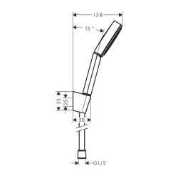 HansGrohe Pulsify S Duş Askı Seti 105 1Jet, 125 Cm Duş Hortumu İle - 24301700 - 2