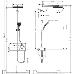 HansGrohe Pulsify S Duş Kolonu 260 1Jet, Showertablet Select 400 İle - 24220000 - 2