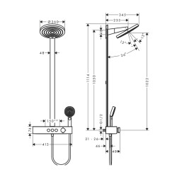 HansGrohe Pulsify S Duş Kolonu 260 2Jet, Ecosmart, Showertablet Select 400 İle - 24241000 - 2