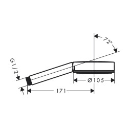 HansGrohe Pulsify S El Duşu 105 1Jet Ecosmart+ - 24121670 - 2