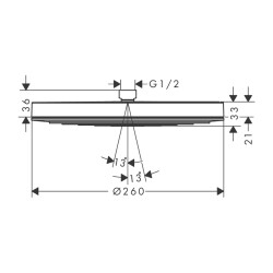 HansGrohe Pulsify S Tepe Duşu 260 1Jet - 24140670 - 2