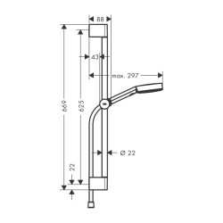 HansGrohe Pulsify Select S Duş Seti 105 3Jet Relaxation, 65 Cm Duş Barı İle - 24160670 - 2