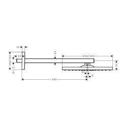 HansGrohe Raindance E Tepe Duşu 300 1 Jet, Ecosmart, 9 Lt/Dk, Duş Dirseği İle - 26239000 - 2