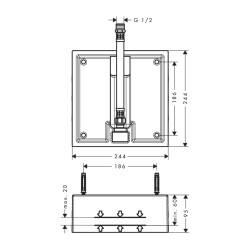 HansGrohe Raindance İç Set Tepe Duşu 260/260 1 Jet - 26471180 - 2