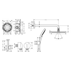 HansGrohe Raindance S Duş Sistemi 240 1Jet Powderrain, Showerselect S İle - 27959670 - 2