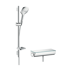 HansGrohe Raindance Select E Aplike Duş Sistemi 120 3Jet, Ecostat Select Termostat Ve 65 Cm Duş Barı İle - 27038400 - 1