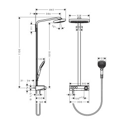 HansGrohe Raindance Select E Duş Kolonu 300 3 Jet, Showertablet Select 300 İle - 27127000 - 2