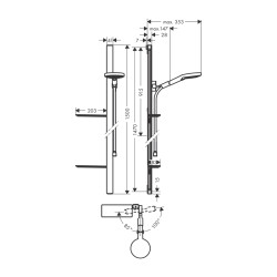 HansGrohe Raindance Select S Duş Seti 120 3 Jet, 150 Cm Duş Barı Ve Sabunluk İle - 27646000 - 2