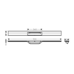 HansGrohe Raindrain Flex Duş Kanalı 900 Kesilebilir Duvara Montaj - 56052000 - 2