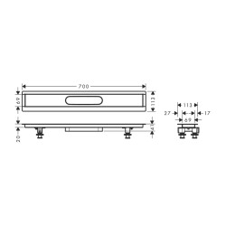 HansGrohe Raindrain Montaj Seti 700 Duş Kanalı İçin - 56011180 - 2