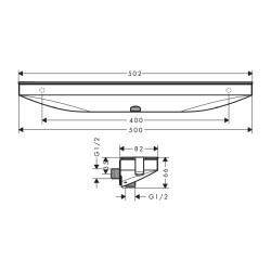 HansGrohe Rainfinity Duş Çıkış Dirseği Ve Askı İle Duş Rafı Sağ, Porter 500 - 26858700 - 2