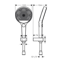 HansGrohe Rainfinity Porter Set 130 3Jet, 125 Cm Duş Hortumu İle - 26852000 - 2