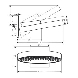 HansGrohe Rainfinity Tepe Duşu 360 1Jet, Duvar Bağlantısı İle - 26230000 - 2