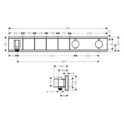 HansGrohe Rainselect Termostat Ankastre Montaj, 4 Çıkış İçin - 15357400 - 2