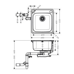 HansGrohe S41 S412 - F400 Gömme Eviye 400 - 43335800 - 2