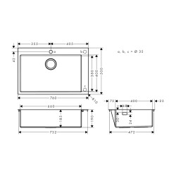 HansGrohe S71 S711 - F660 Ankastre Eviye 660 - 43302800 - 2