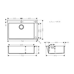 HansGrohe S71 S712 - F660 Ankastre Eviye 660 - 43308800 - 2