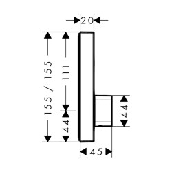 HansGrohe Showerselect Batarya Ankastre Montaj, 1 Çıkış İçin - 15767000 - 2