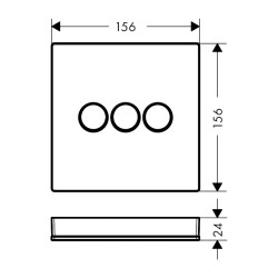 HansGrohe Showerselect Glass Valf Ankastre Montaj, 3 Çıkış İçin - 15736400 - 2