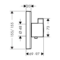 HansGrohe Showerselect Termostat Yüksek Debi, Ankastre Montaj - 15760700 - 2