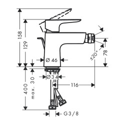 HansGrohe Talis E Tek Kollu Bide Bataryası Kumandalı - 71720670 - 2