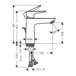 HansGrohe Talis E Tek Kollu Lavabo Bataryası 110 Coolstart, Kumandalı - 71713340 - 2