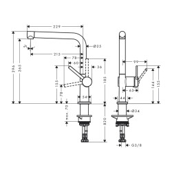 HansGrohe Talis M54 Tek Kollu Eviye Bataryası 270, 1Jet - 72840000 - 2