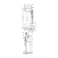 HansGrohe Talis S Tek Kollu Banyo Bataryası Yerden - 72412000 - 2