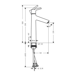 HansGrohe Talis S Tek Kollu Lavabo Bataryası 190 Kumandalı - 72031000 - 2