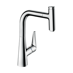 HansGrohe Talis Select M51 Tek Kollu Eviye Bataryası 220, Çekilebilir Gaga, 1Jet, Sbox - 73852000 - 1